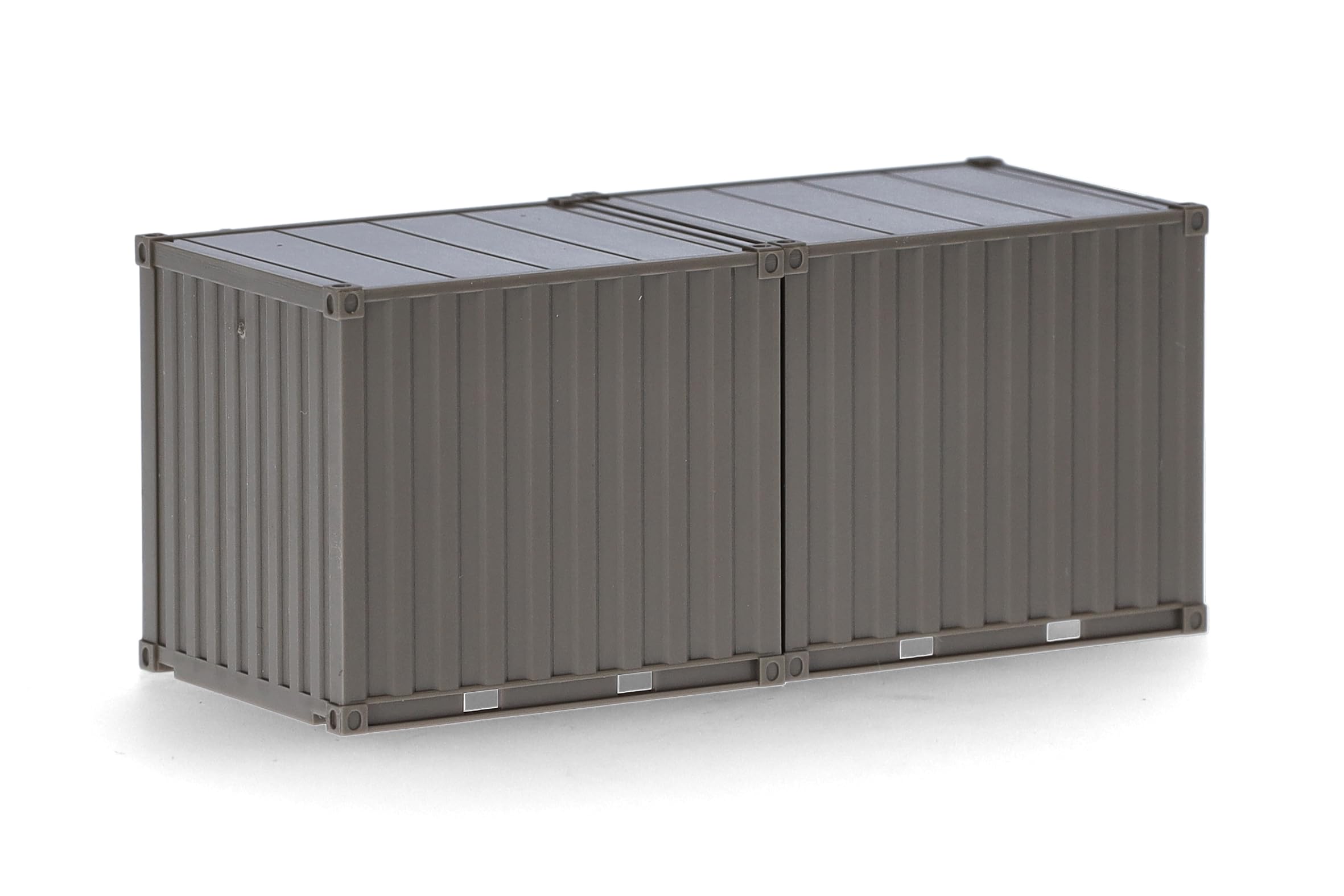 Herpa Accessory 2x 10ft Army Container, Grey Brown (Unprinted) in 1:87 Scale, Model Making, Miniature, Plastic