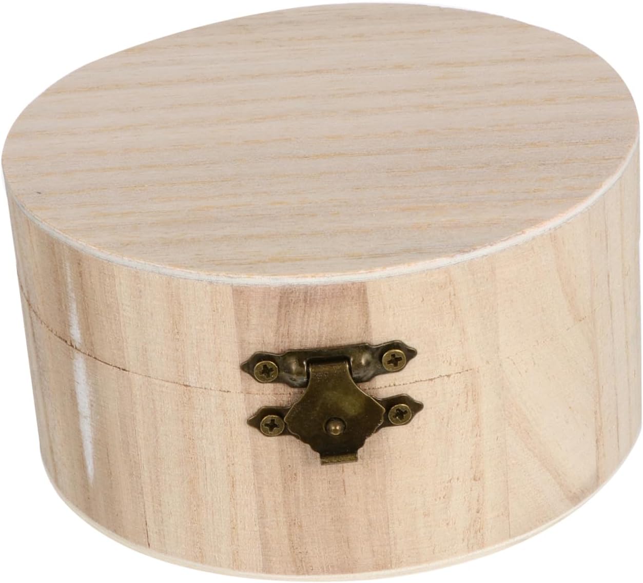 Wooden Jewelry Storage Box Large Round DIY Earring and Ring Organizer for Handmade Craft Keepsake with Rustic Design and Protective Cover