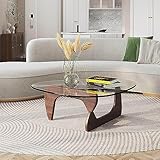 pharao24 couchtisch oval glas mit satinierten böden ● Stabiles dreieckiges Design: Die Beine des modernen Couchtisches übernehmen das Prinzip der dreieckigen Stabilität, was die Gesamtstabilität erhöht. Glas Couchtisch Es sieht sehr leicht aus, ist aber tatsächlich voller Gewicht; Wenn es nicht bewusst eingestellt oder bewegt wird, fällt der Beistelltisch des Wohnzimmers nicht um und ist sehr stabil.