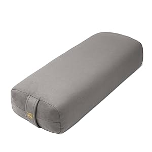 Florensi - Almohada de yoga (66 x 28 x 14 cm), diseño rectangular grande de yoga y almohadones, almohada de yoga, almohada de yoga y refuerzo, almohada de yoga y almohada de yoga (gris)
