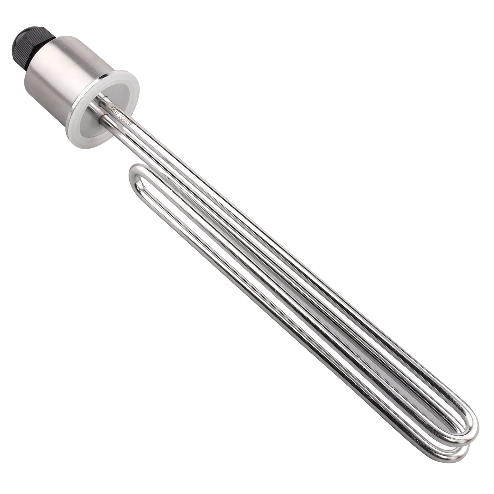 Tri-Clamp Fold Back Type Heizelement DN50 Elektrischer Rohrheizkörper mit Edelstahlabdeckung und Silikonring 220 5500W 2 Zoll Durchmesser 59.6mm