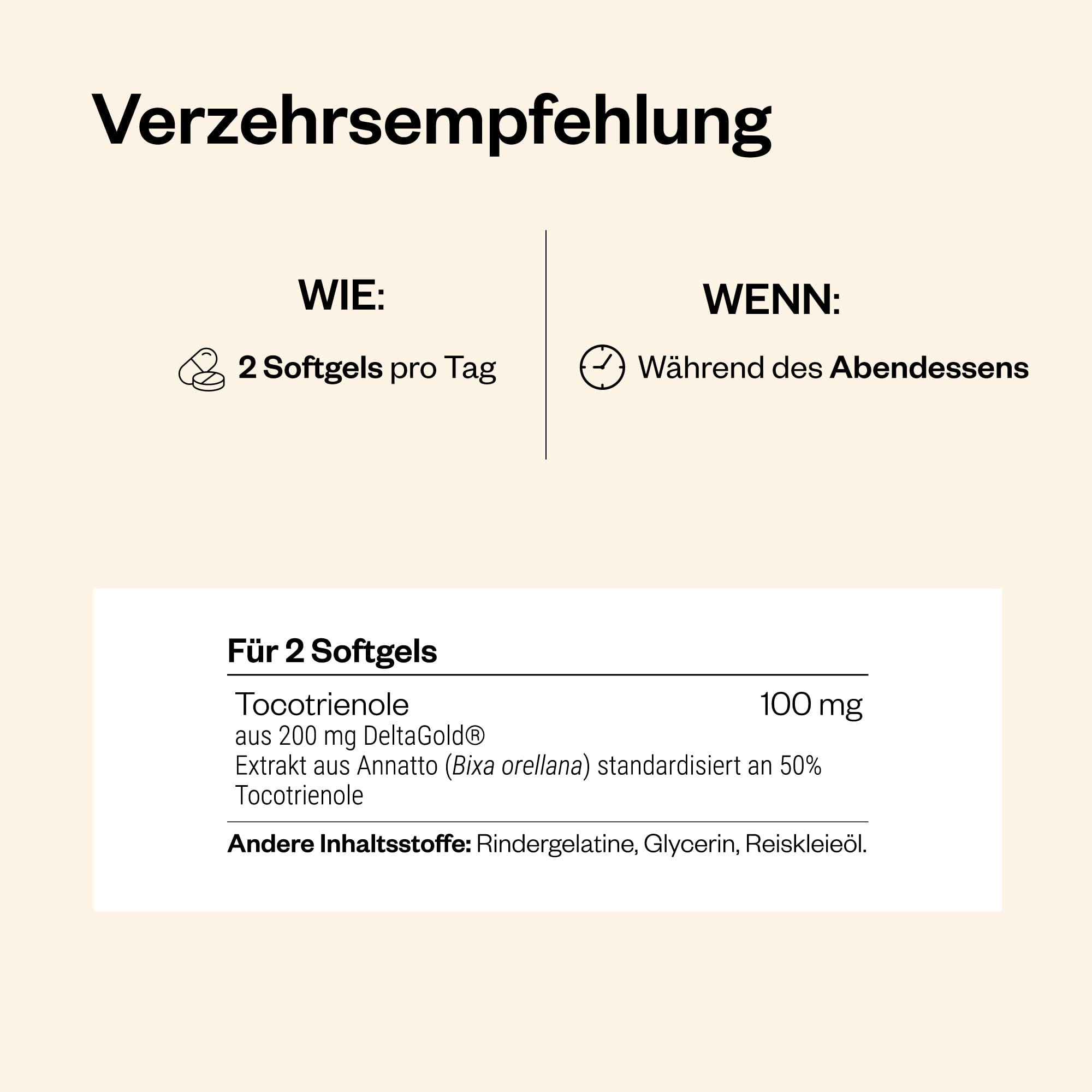 Annatto Tocotrienole – Natürliche Quelle von Vitamin E (DeltaGold®) – 60 Softgels – Ohne Gentechnik & Glutenfrei – SuperSmart