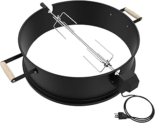 BBQ Rotisserie Kit for Weber Grill Rotisserie Attachment, for All Weber 22'' & 22.5" Kettle Charcoal, Weber Master-Touch Grills & Others, for Weber 22 Kettle Grill Accessories, Rotisserie Motor Weber
