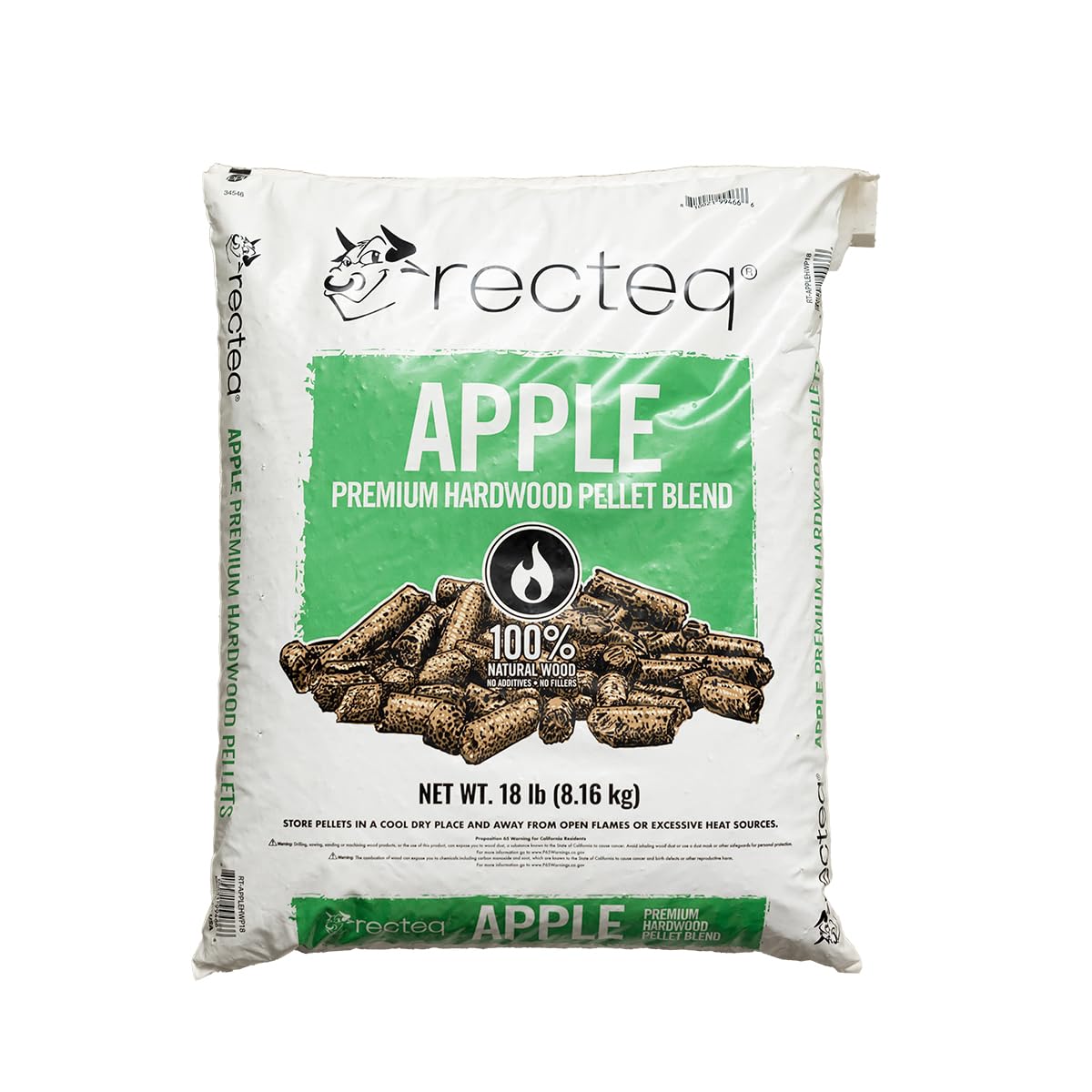 recteq Apple Hardwood Grilling Cooking Pellet Barbecue BBQ Grill Smoker Blend, 18 Pound Bag