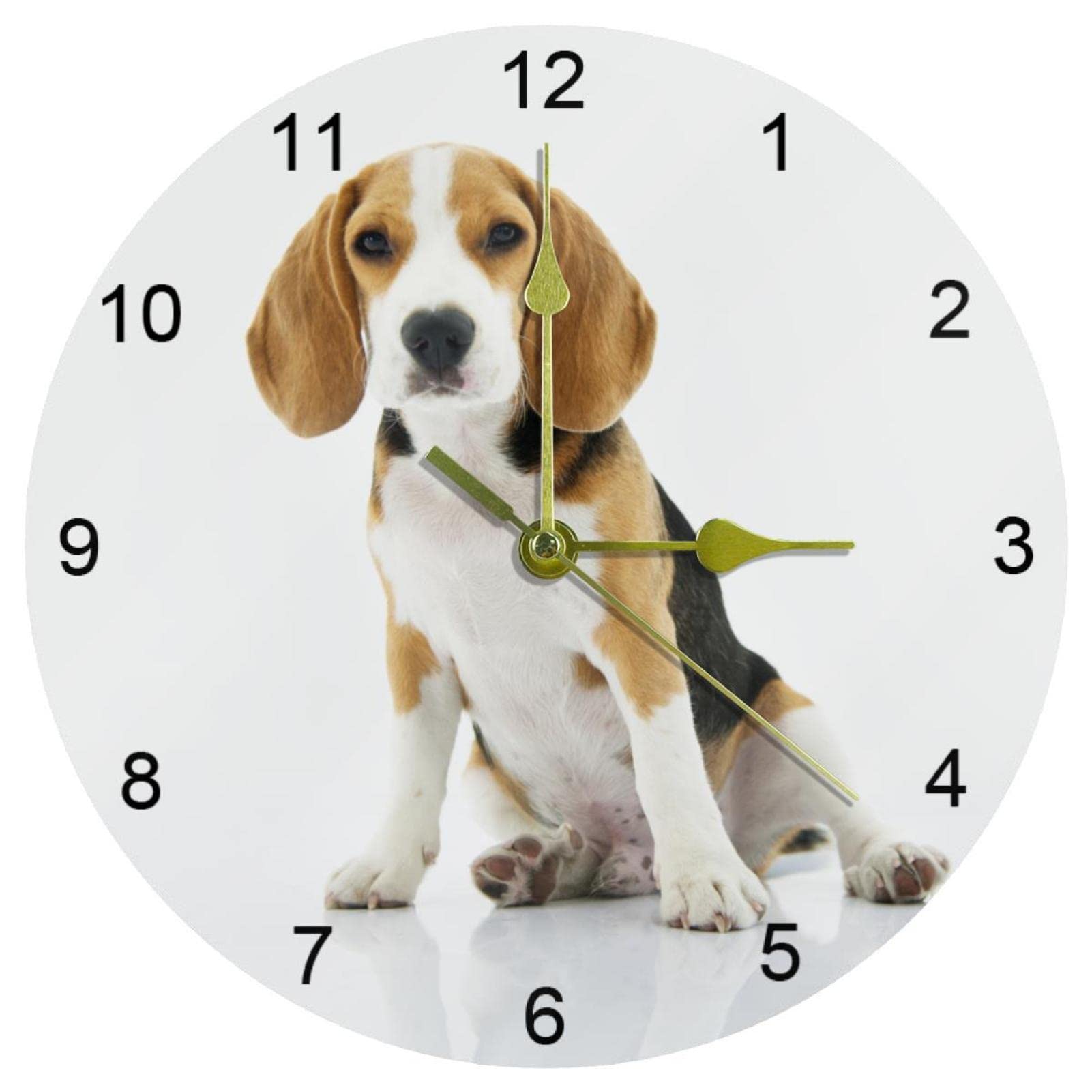 Horloge murale silencieuse chien assis pour la décoration du salon ou de la cuisine