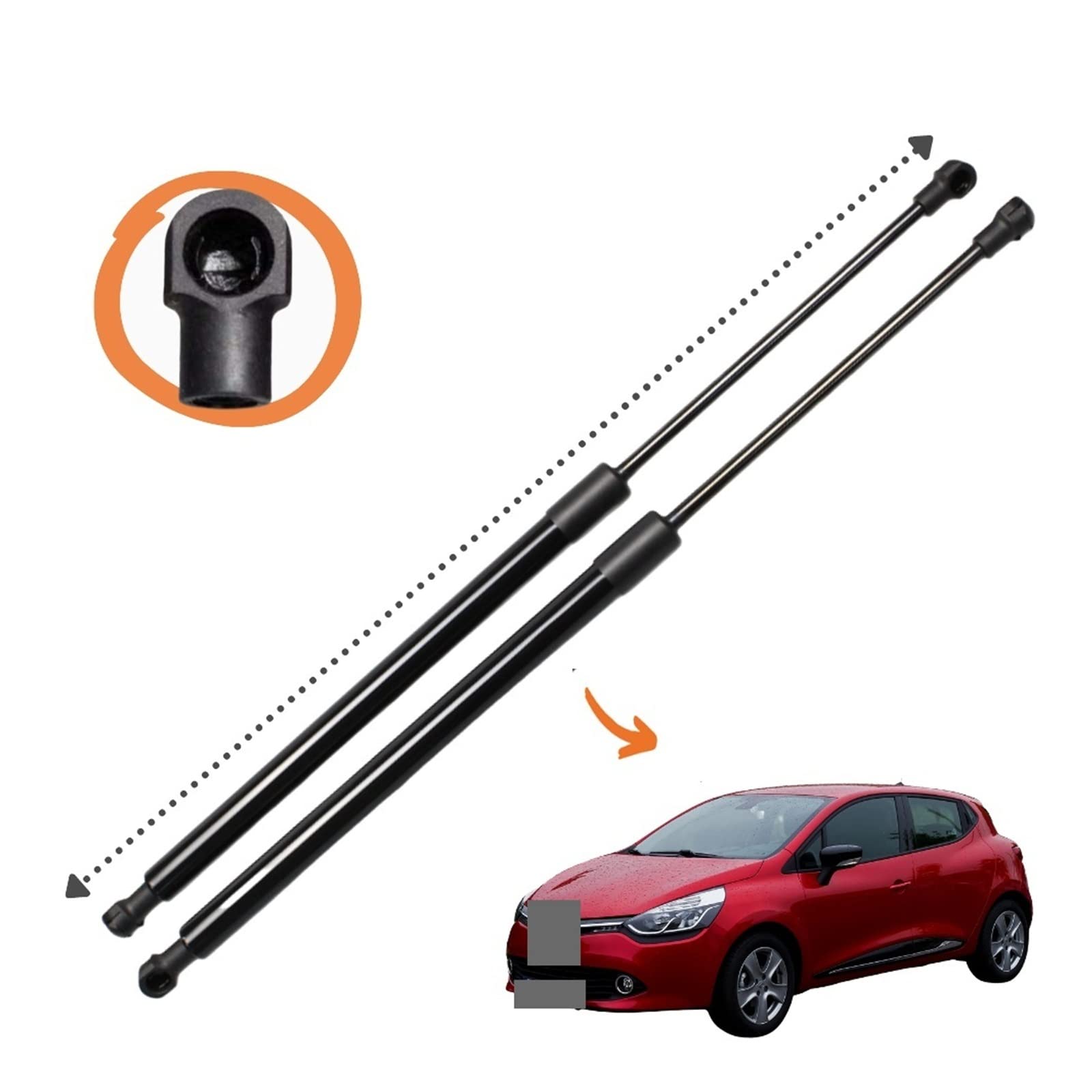 2 Stuks Kofferbak Gasveer Schokdemper voor Renault Clio IV Grandtour (KH) 2013-2020(OEM:844307620R)-43.5cm, Schokdemper Steunstang Gasveer Achterklep Strut Gasdemper, Auto-Accessoires