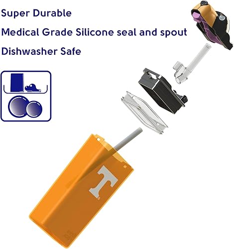 Miniatura 7 de FUNTOPS Botella de agua reutilizable  Botella deportiva con licencia oficial de la NCAA, sin BPA, apta para lavavajillas, mascota ahumada, bebida de