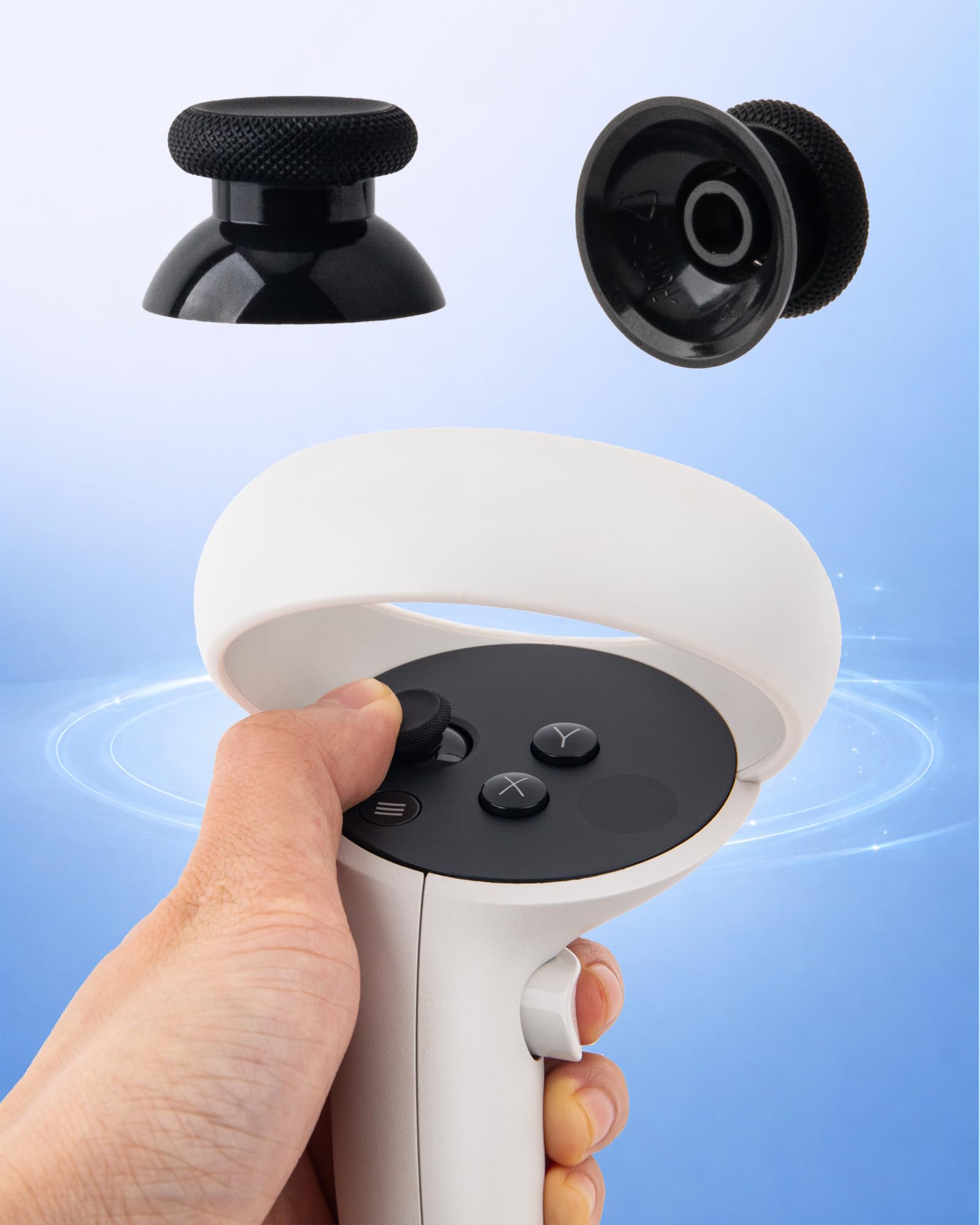 TOMISN Thumbstick Replacement Kit for Oculus Quest 2, for Meta Quest 3, for Quest 3S Controller - Thumb Sticks VR Accessories Repair Parts for Quest Pro Left Right Controllers Joystick Cover with Tool - 4