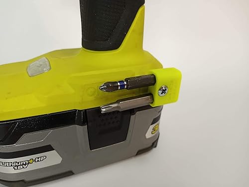 Miniatura 4 de Soporte magnético para brocas Ryobi, montaje lateral, imanes fuertes, diseño de perfil bajo - Galactic Gadgets (amarillo fluorescente)