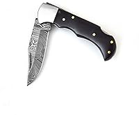 Vista 4 de 606H - Cuchillo de acero de Damasco - Cuchillo plegable de bolsillo con clip - Cuchillo personalizado hecho a mano - Cuchillo de bolsillo de Damasco
