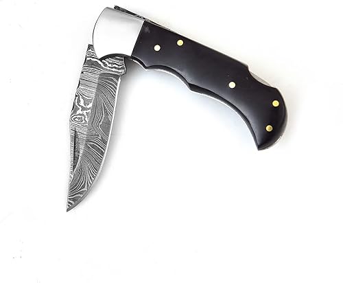 Miniatura 4 de 606H - Cuchillo de acero de Damasco - Cuchillo plegable de bolsillo con clip - Cuchillo personalizado hecho a mano - Cuchillo de bolsillo de Damasco