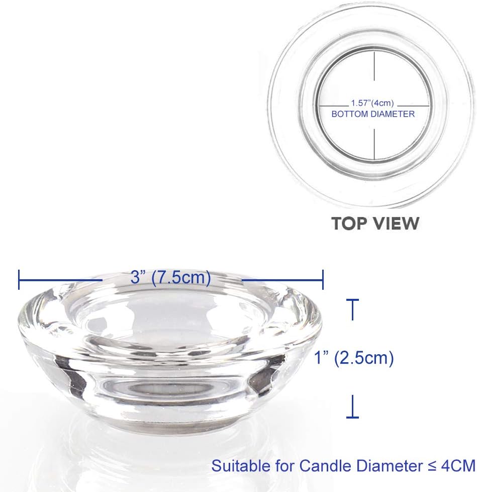 ELIVIA (24 Pack) Round Chunky Glass Candle Holder Clear Tealight Candle Holders, 3" Diameter - CH01: Kitchen & Dining