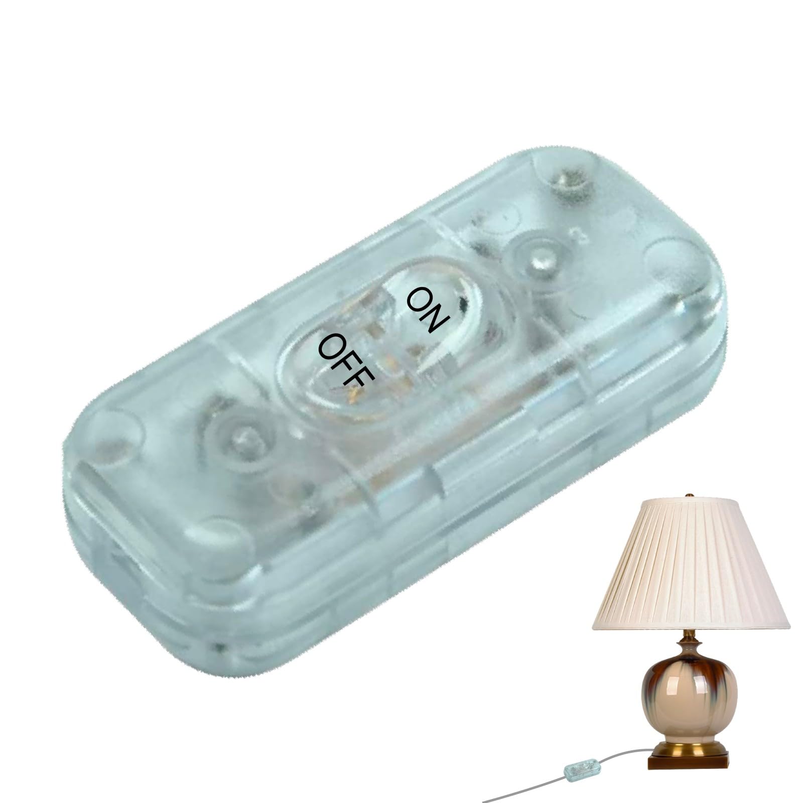KGCGJVB Lamp Switch Replacement Inline Light Zip Cord Switch Clear