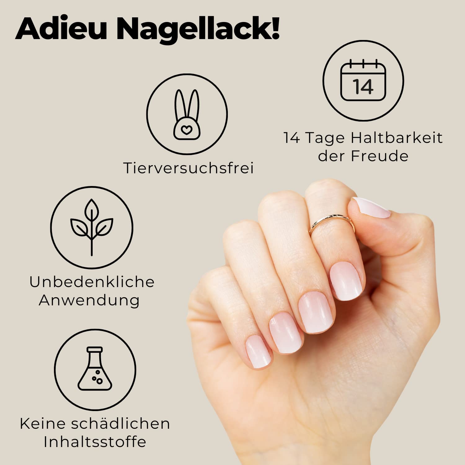 Miss Sophie Pellicola per unghie - "Nude Babyboomer", Sfumato, Babyboomer, Nude, Nail Wraps -24 pellicole per unghie autoadesive ultrasottili a lunga durata