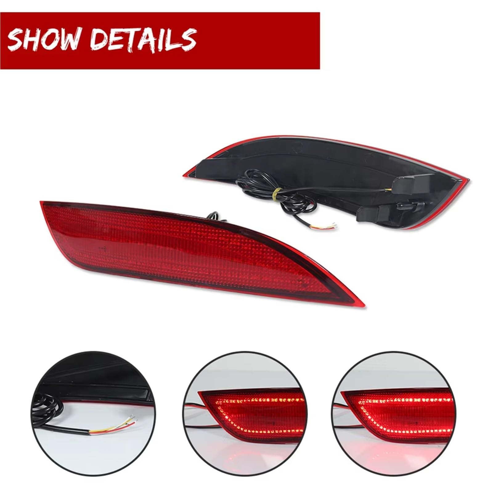intermitente automóvil Para Ford Para Focus 2015-2018 Reflector Parachoques Trasero Luces Traseras Freno Antiniebla Intermitente Señal Giro LED Rojo 12V luz direccional