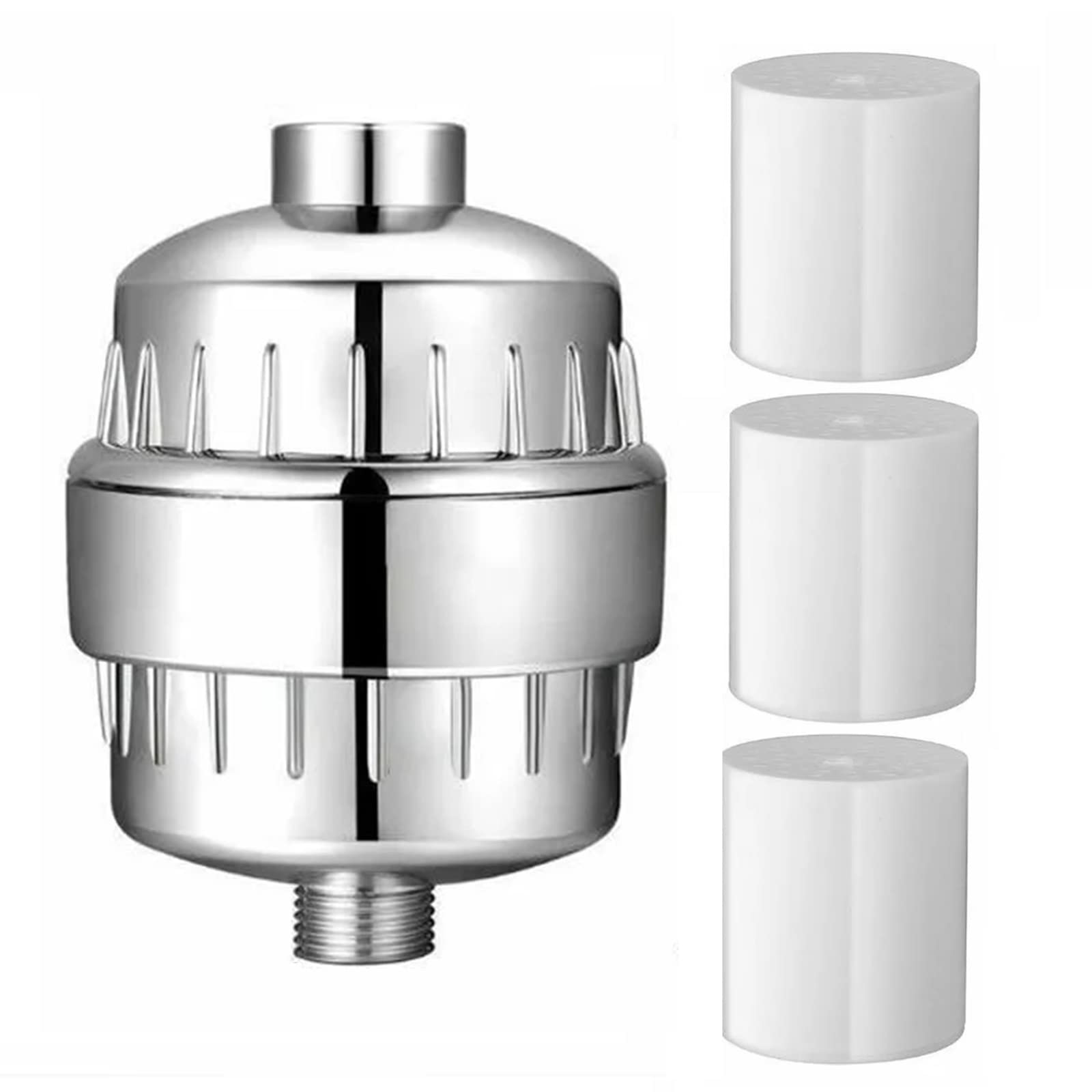 Filtro de ducha, Filtro de ducha alto rendimiento, Suavizador agua Filtro de cabezal ducha Elimina cloro y metales pesados, Alto rendimiento varias etapas con vitamina C para agua dura (4 piezas)