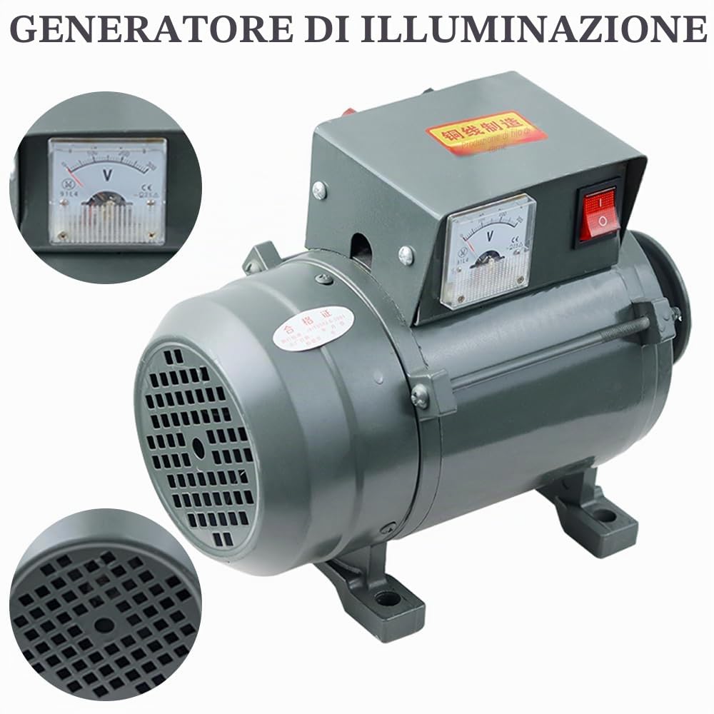 Generatore senza spazzole a magneti permanenti da 3500 W 220 V, alternatore con nucleo in rame puro con regolatore di tensione, alimentazione a basso rumore per illuminazione domestica, off-grid o