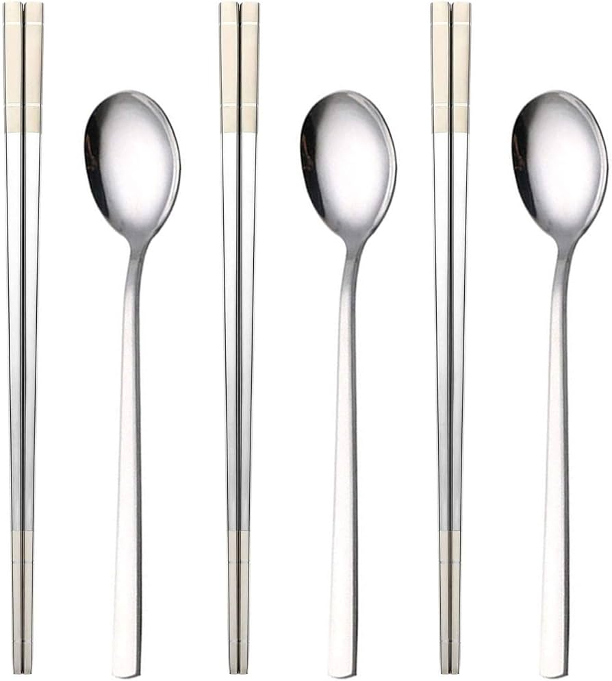 Amazon.com: Reusable Korean Chopstick and Spoon Set, Long Handle