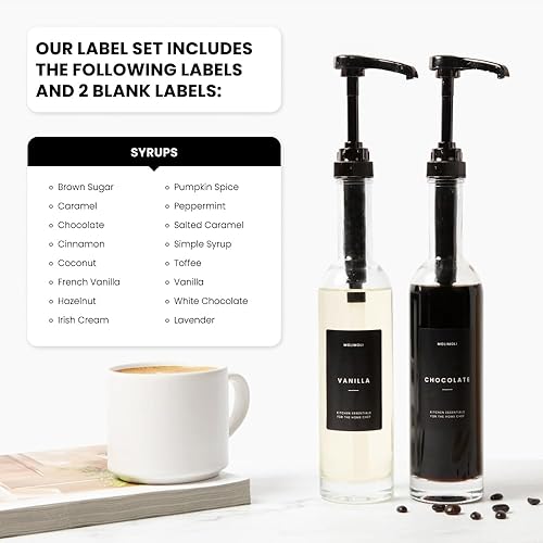 Miniatura 4 de Molimoli Juego de 4, 11.8 fl oz, dispensador de jarabe de café para barra de café, dispensador de bomba de café, botella de jarabe de vidrio con