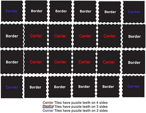 Miniatura 12 de Alfombrillas americanas Fit-Lock de 3/8 pulgadas de goma resistente – Azulejos de goma entrelazados (azulejos de 24 x 24 in) – 3/8 in de grosor