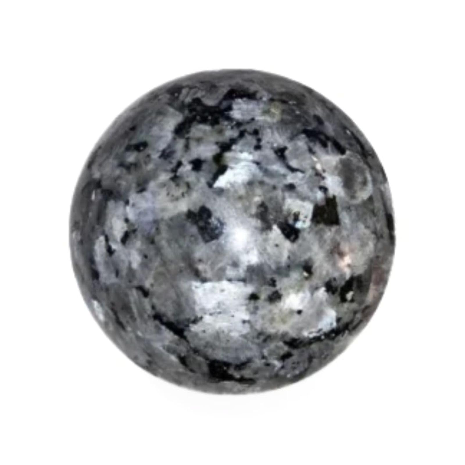 Jet Larvikite Ball 50-55 mm | Natural Healing Stone Sphere for Protection, Grounding & Meditation | Crystal Décor, Reiki, Feng Shui, Chakra Balancing, Energy Crystal Gemstone Sphere