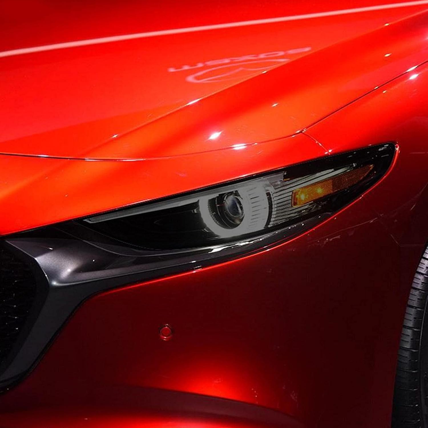 2個車のヘッドライト保護フィルムヘッドランプ修復透明黒tpuステッカー マツダ3 大好評です Bp 19