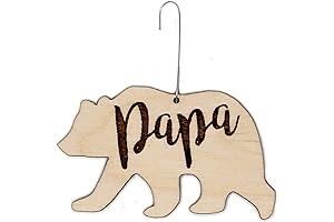 Papa Bear Christmas Ornament | Adorable Gift Ideas for Dad | Woodsy Rearview Decoration