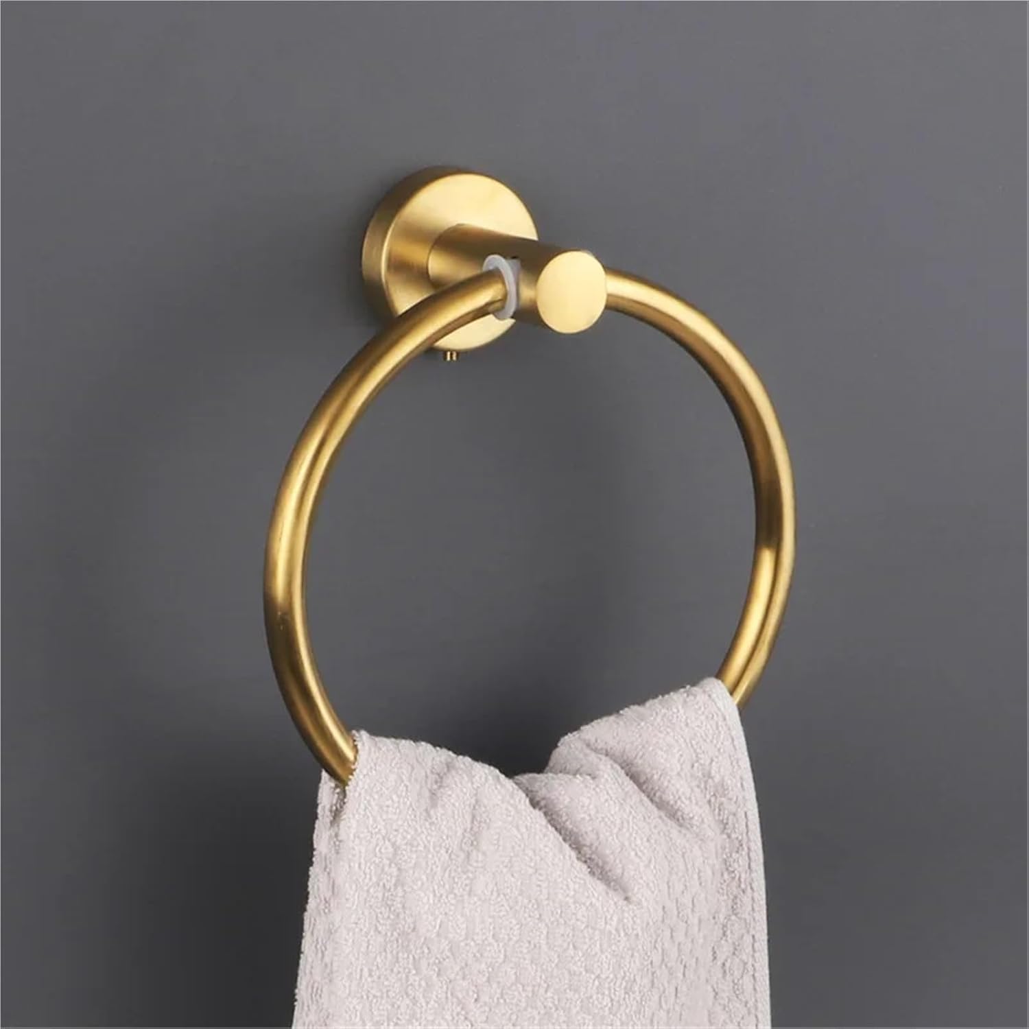 Anillo de toalla, anillo redondo baño acero inoxidable montaje en pared(Silver-towel Ring)