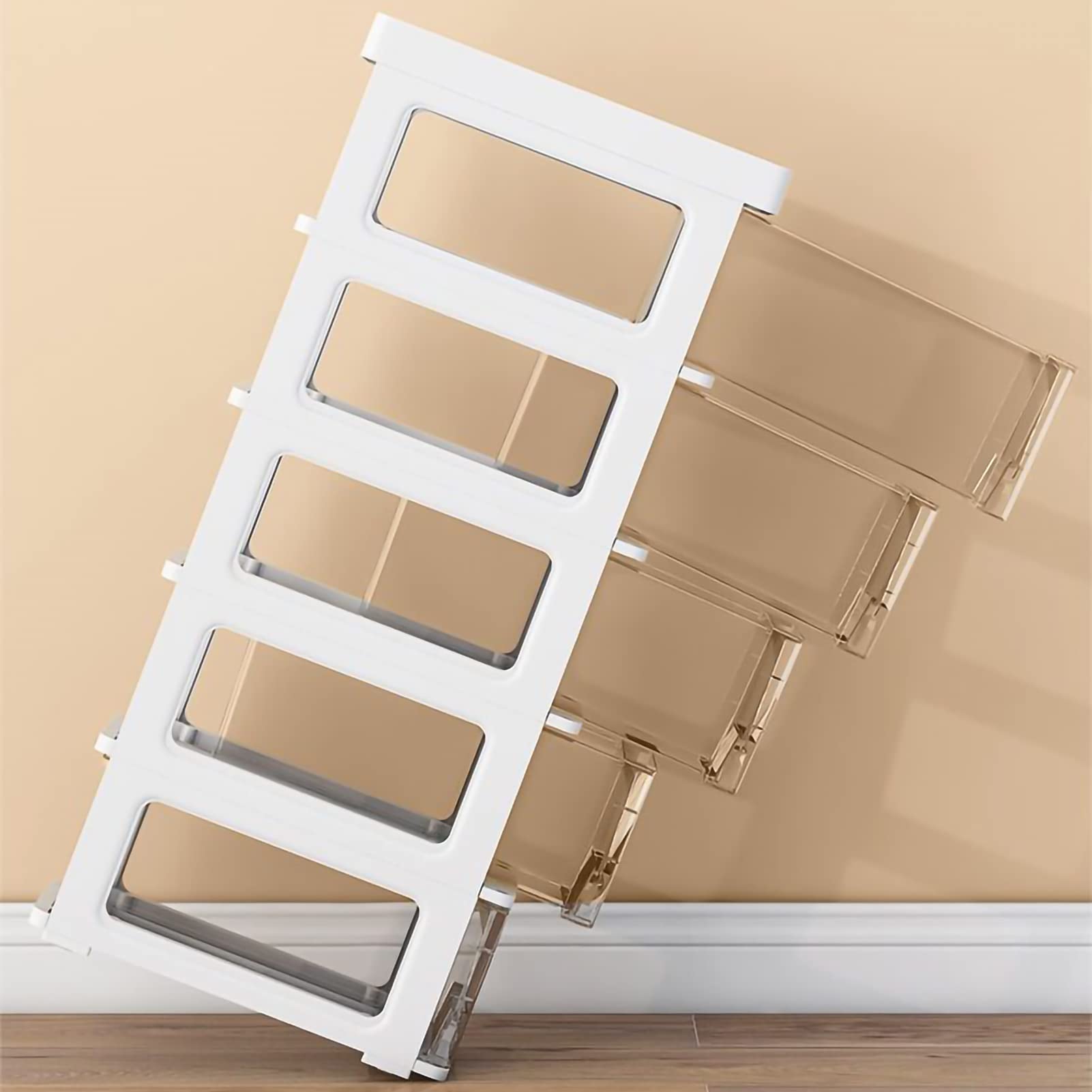 Cajones de almacenamiento apilables Gabinete de almacenamiento de piso de baño, 18 cm (7 pulgadas) Gabinete de almacenamiento de Papel higiénico Delgado de plástico indep