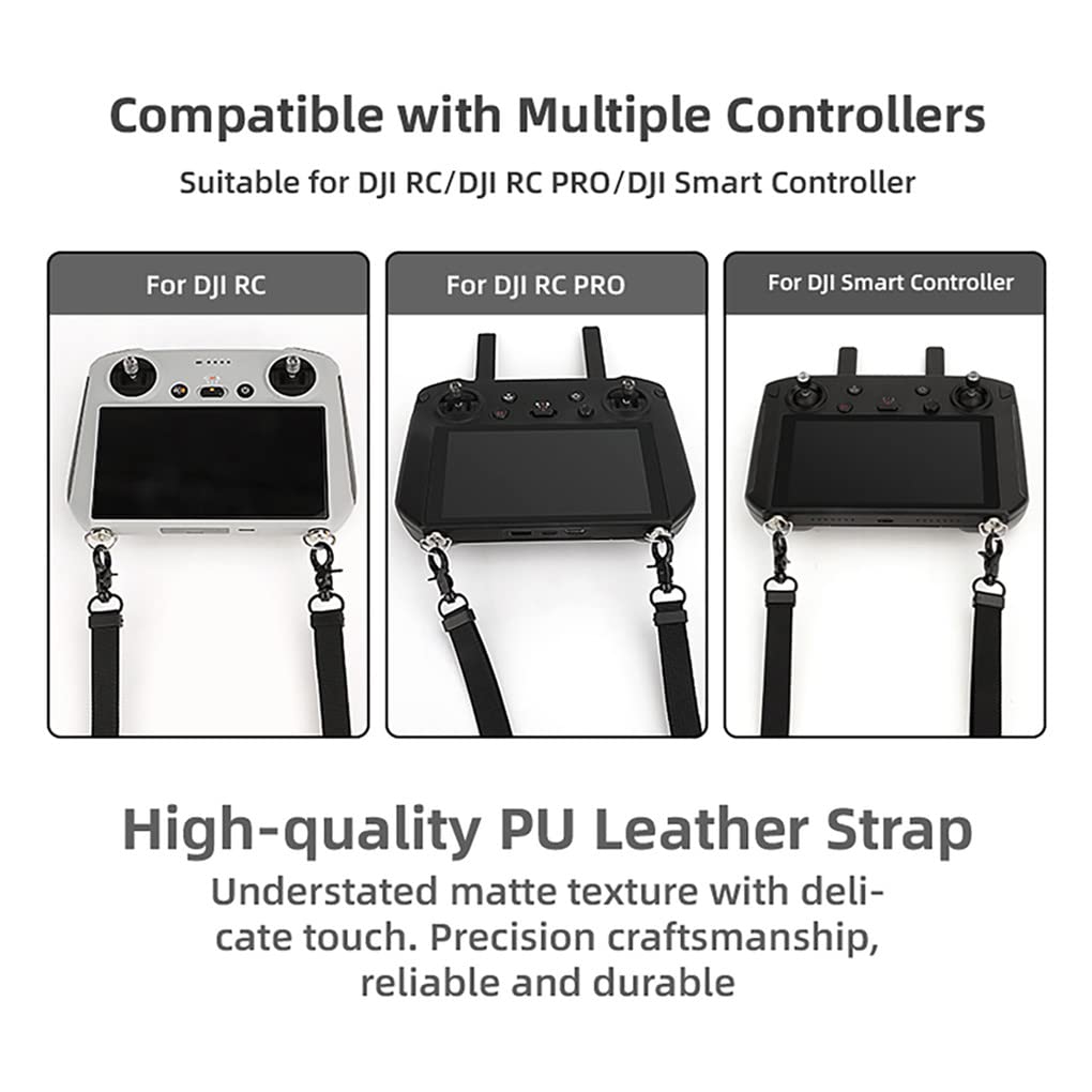 Taoke Compatible with PU Neck Strap Lanyard for D JI RC/RC PRO/D JI Smart Controller, Black - Image 3