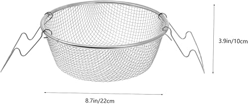 Miniatura 2 de UPKOCH 1 cesta de acero inoxidable para freír, mini plancha, cortador de papas fritas, sartén de acero inoxidable, suministro de cocina, cesta frita