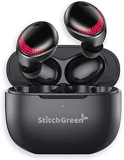 StitchGreen X11 Pro Active Noise Cancelling Wireless Earbuds, 40Hrs Playtime with ENC V5.2 Bluetooth Headphones, Transparency Mode with 6 Mics, IPX5 Waterproof In-Ear Phones for Android/iphone (Black)