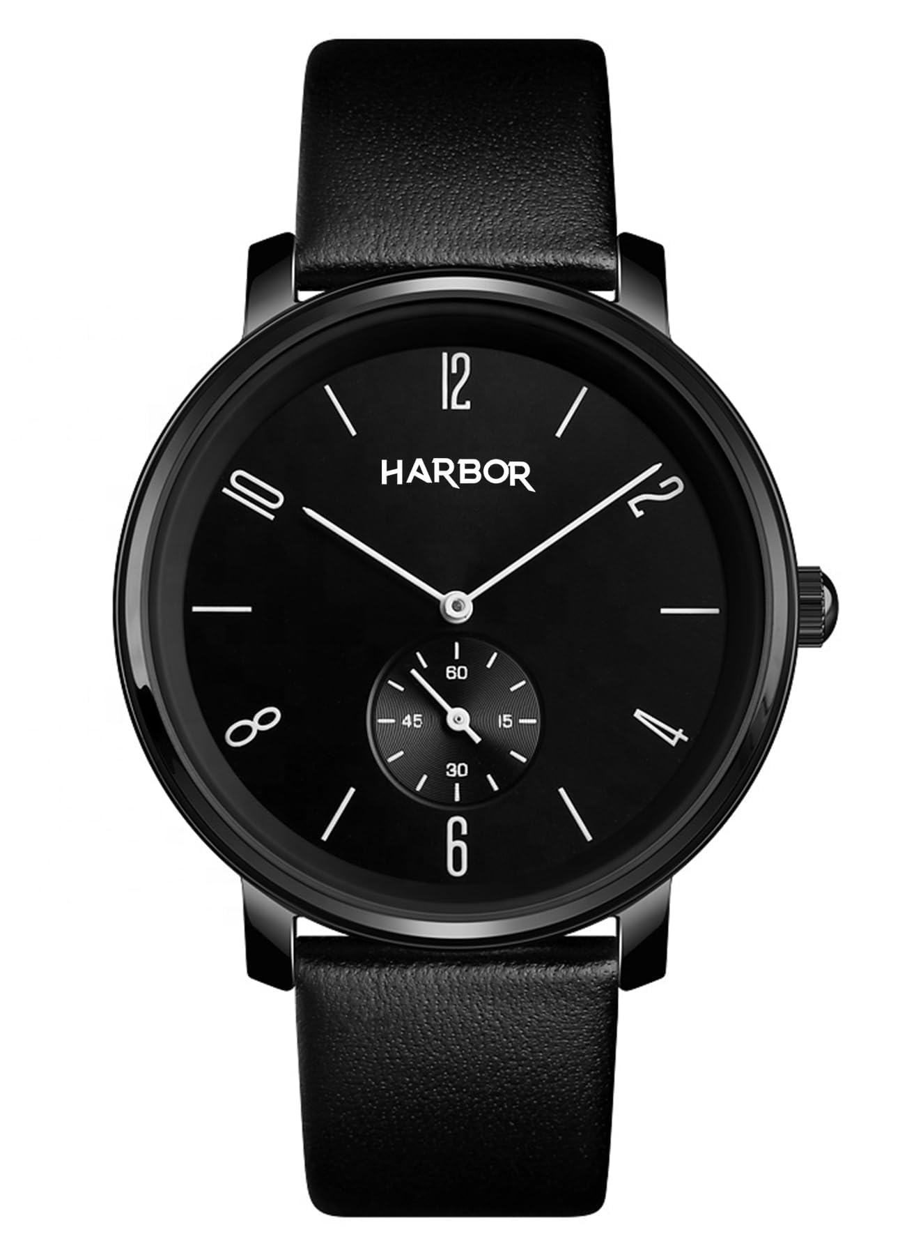 Harbor Slim Analog Full Black Simple & Business Wear Genuine Leather Wrist Watch for Mens (Black) (B0C8DFFN57) Amazon Price History, Amazon Price Tracker