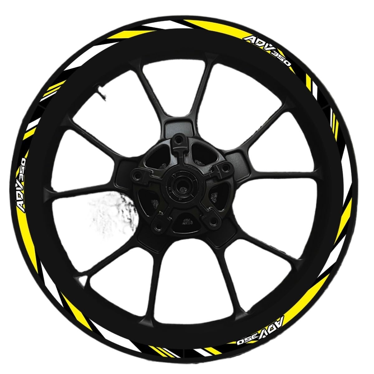Hub Decals Rim for ADV 350 for Adv350 2022 2023 Reflective Motorcycle Wheel Hub Stickers Scooter Rim Decal Stripe Tape Waterproof Stripe Tape(Yellow)