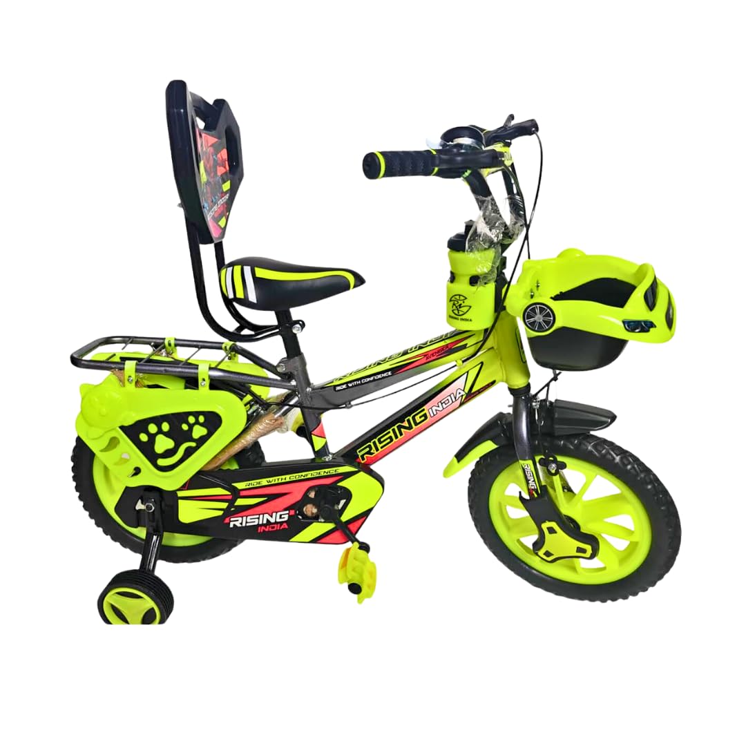 RISING INDIA Spooky Ride Cycle 14 Inch with Training Wheel for Boys and Girls || SEMI Assembled- RED with Yellow Ideal Height: 3 ft Bicycle Ideal for 3 to 5 Years (B0DB213P7C) Amazon Price History, Amazon Price Tracker