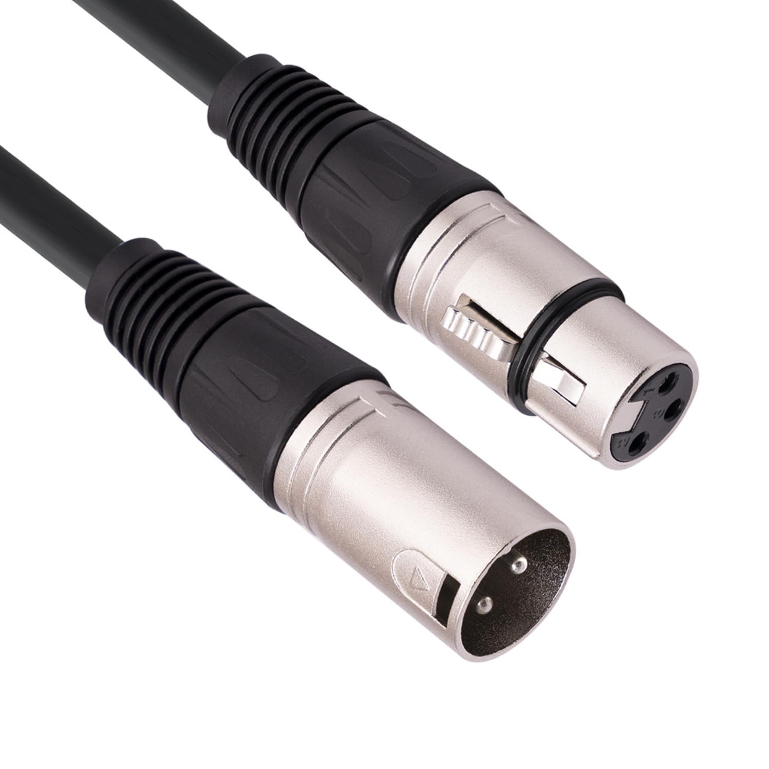 2 opakowania 3-pinowego złącza XLR, kabel mikrofonowy XLR, zbalansowane złącza męskie do żeńskiego do mikrofonu i interfejsu audio (3 m)