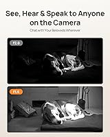 Vista 10 de Anona Cámara interior 4K UHD con tarjeta SD de 64 GB, cámara de seguridad para mascotas/perros/bebé con aplicación de teléfono, inclinación