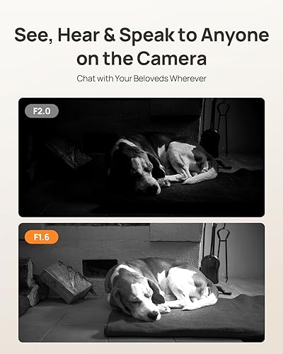 Miniatura 10 de Anona Cámara interior 4K UHD con tarjeta SD de 64 GB, cámara de seguridad para mascotasperrosbebé con aplicación de teléfono, inclinación panorámica