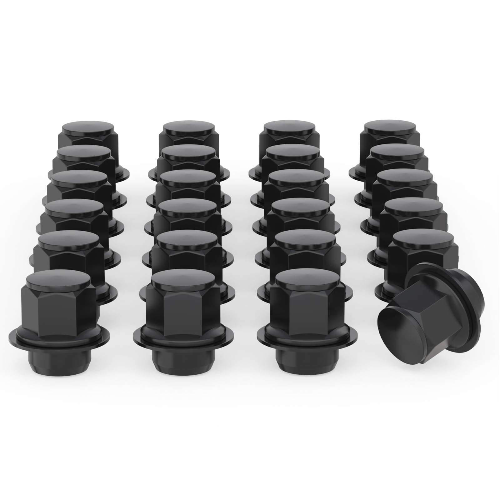 KUDILUN M12 x 1.5 Hex Chrome Plated Wheel Lug Nuts Aftermarket, OEM Factory Lug Nuts Closed End Style Mag Seat for Toyota Tacoma 4 Runner Camry (20pack:1.5in heigh, Black Electrophoresis, M12*1.5)
