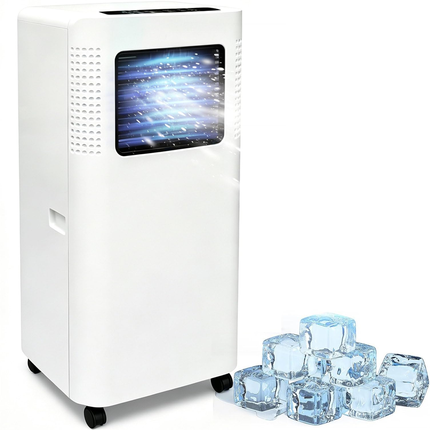 Nuxyyds Portable Air Conditioner 8000 BTU Cooling, Dehumidifier for Rooms up to 300 Sq.Ft, Remote Control, 24h Timer, Easy Move Wheels, Window Kit Included 1P