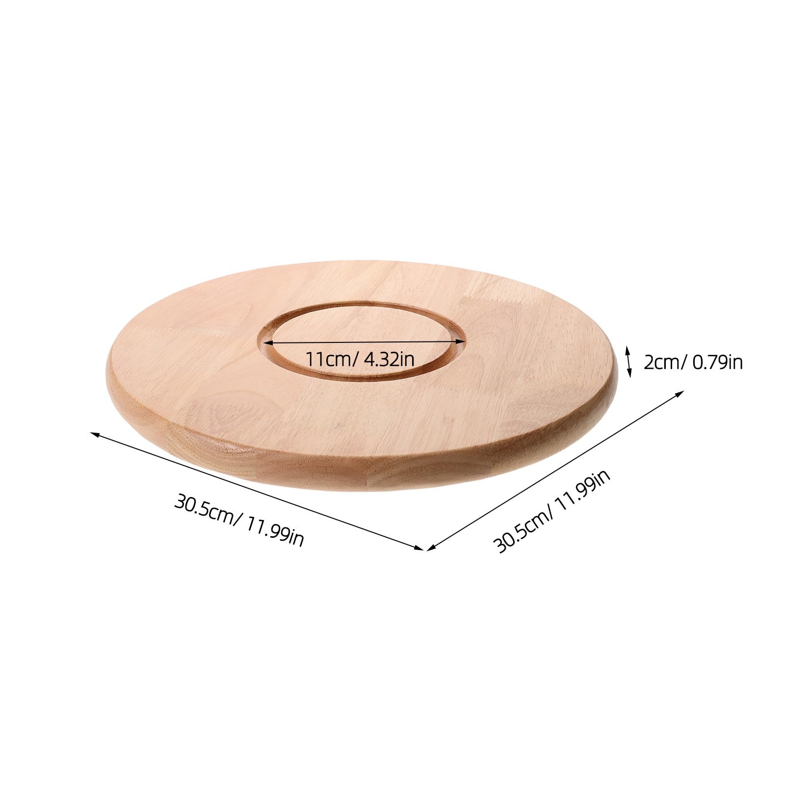 ULTECHNOVO Redonda Bandeja Madera de 30cm Servir de Roble