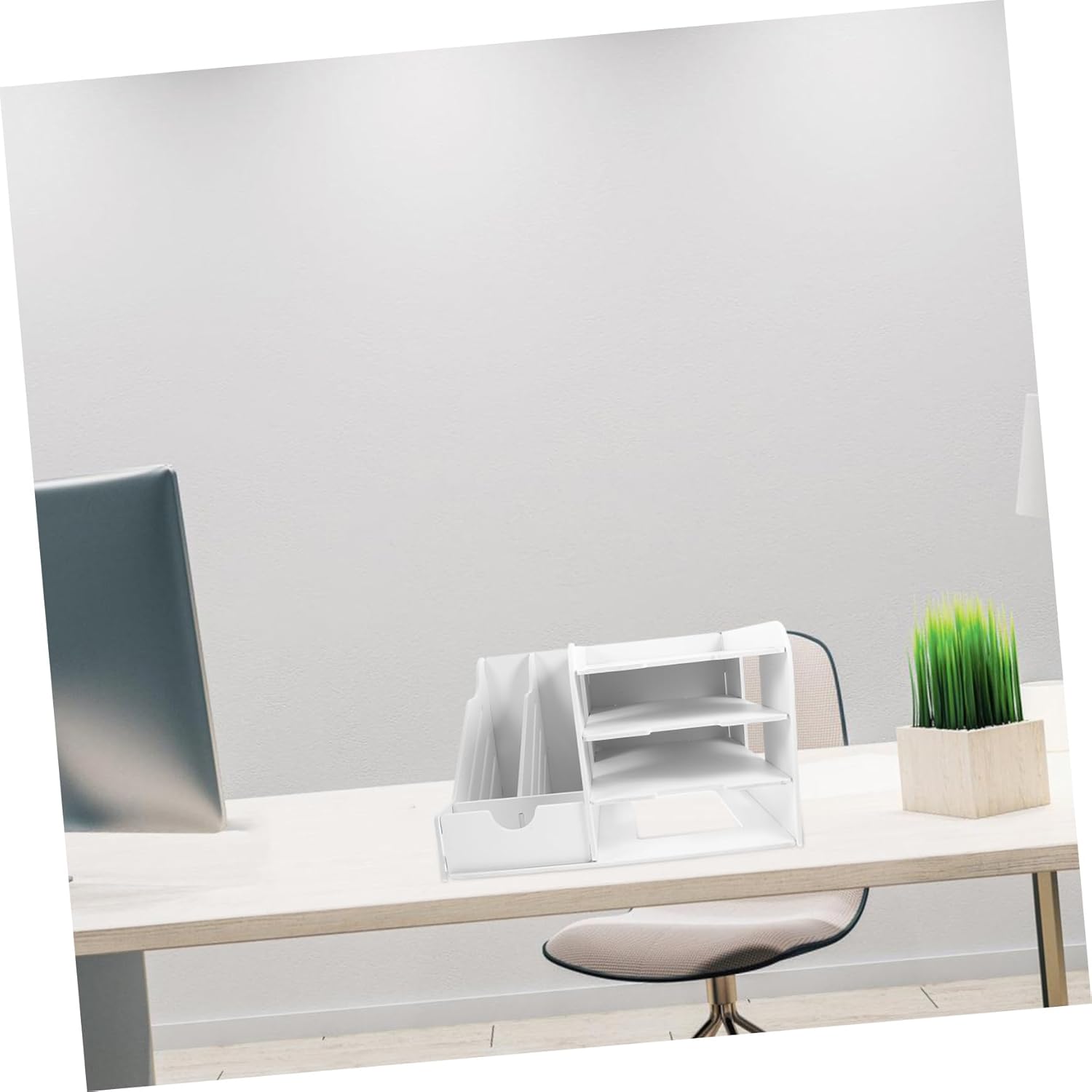 Stackable Multi File Organizer for Desktop Document Holder Modern Design Storage Rack for Office Supplies and Paper Management