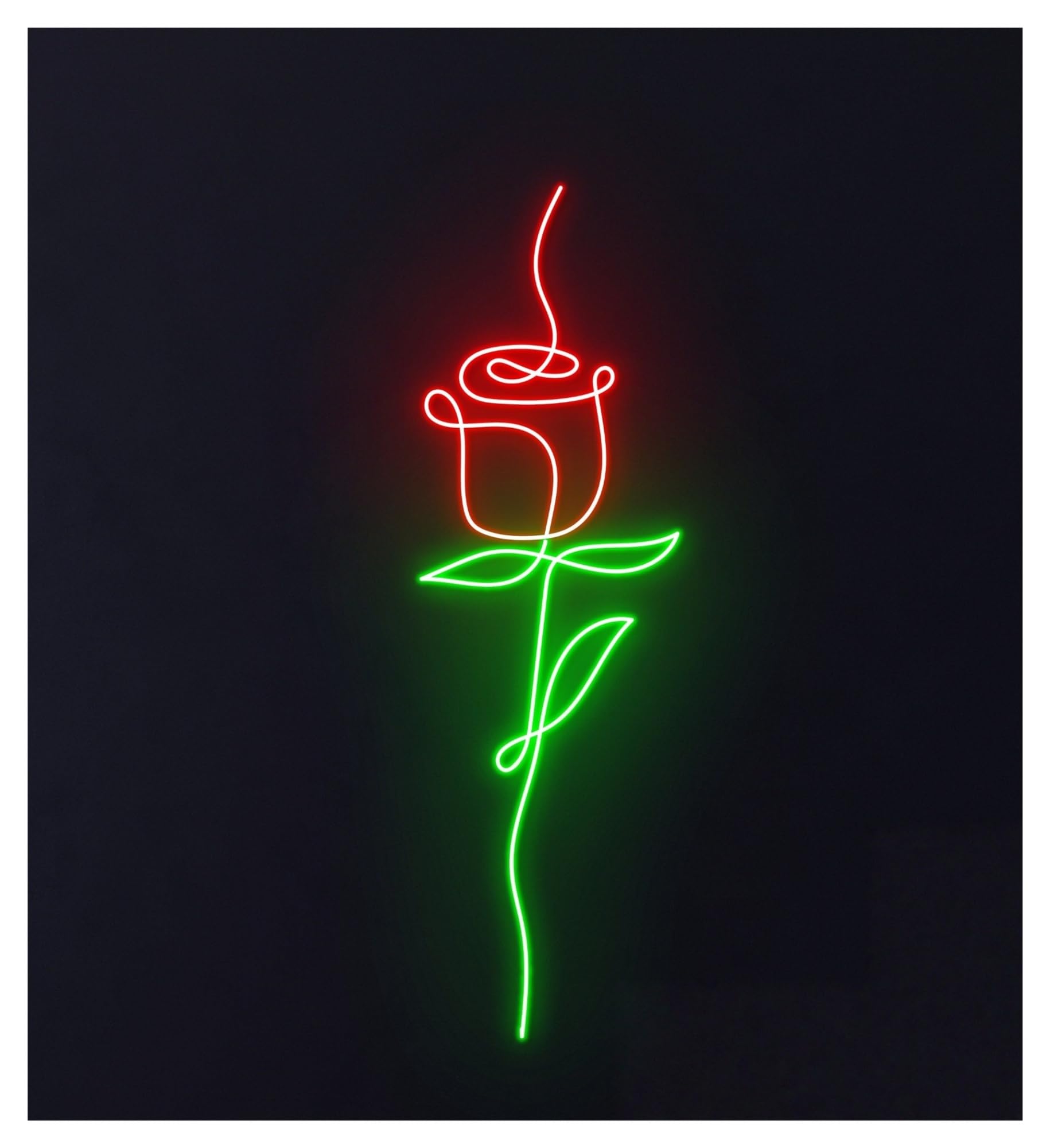 Hanging Art Neon Signs Rose Flower Neon Sign Floral Led Light Florist Room Wall Decor Storefront Window Display Business Entrance 50cm