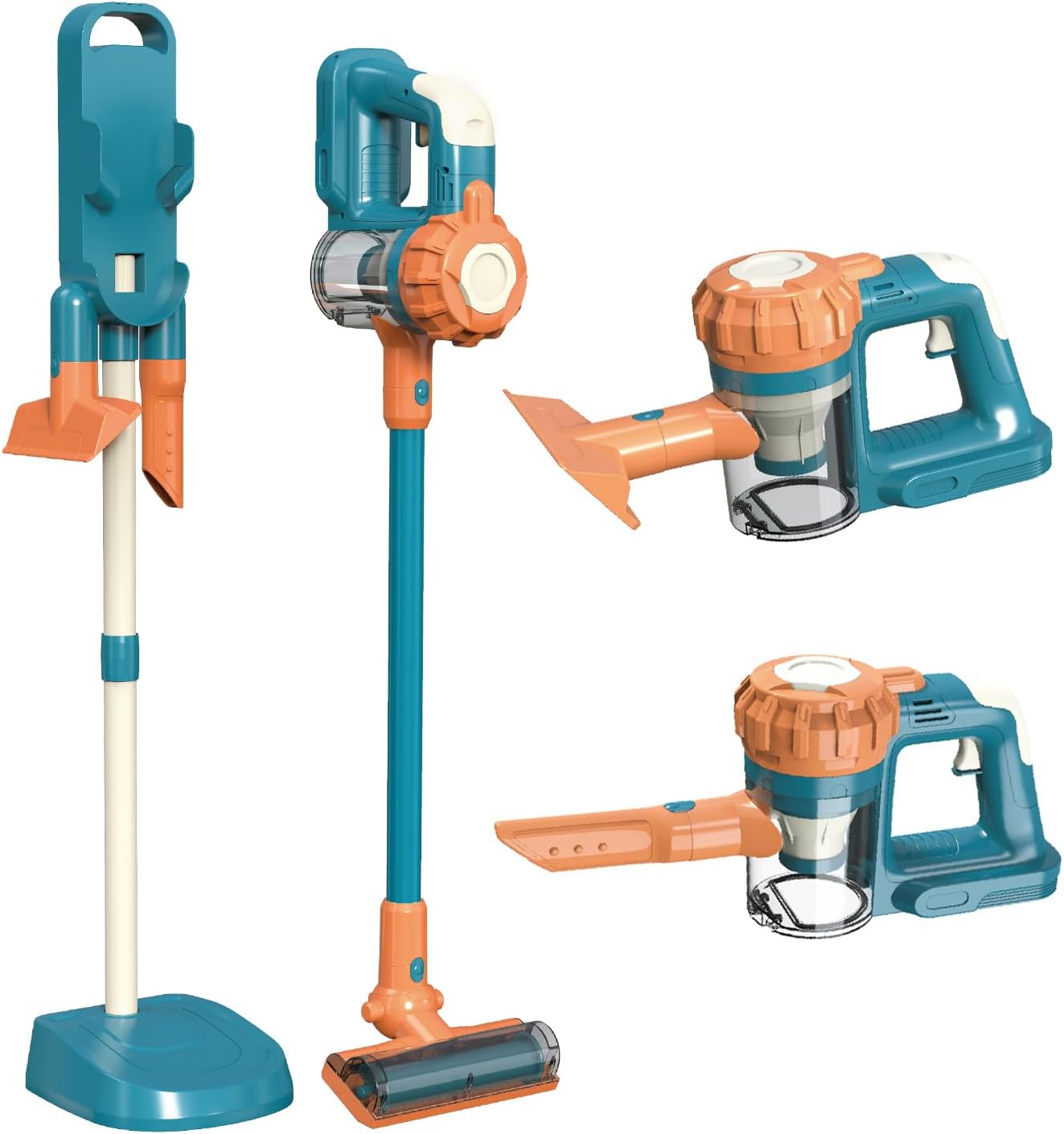 3-in-1 Kids Vacuum that Really Works – Working Toddler Vacuum Cleaner with Real Suction, Montessori Pretend Play Cleaning Toy Gift Set for Boys and Girls Ages 3+