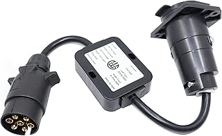 European 7-Pin Round to American 7-Way Blade Adapter