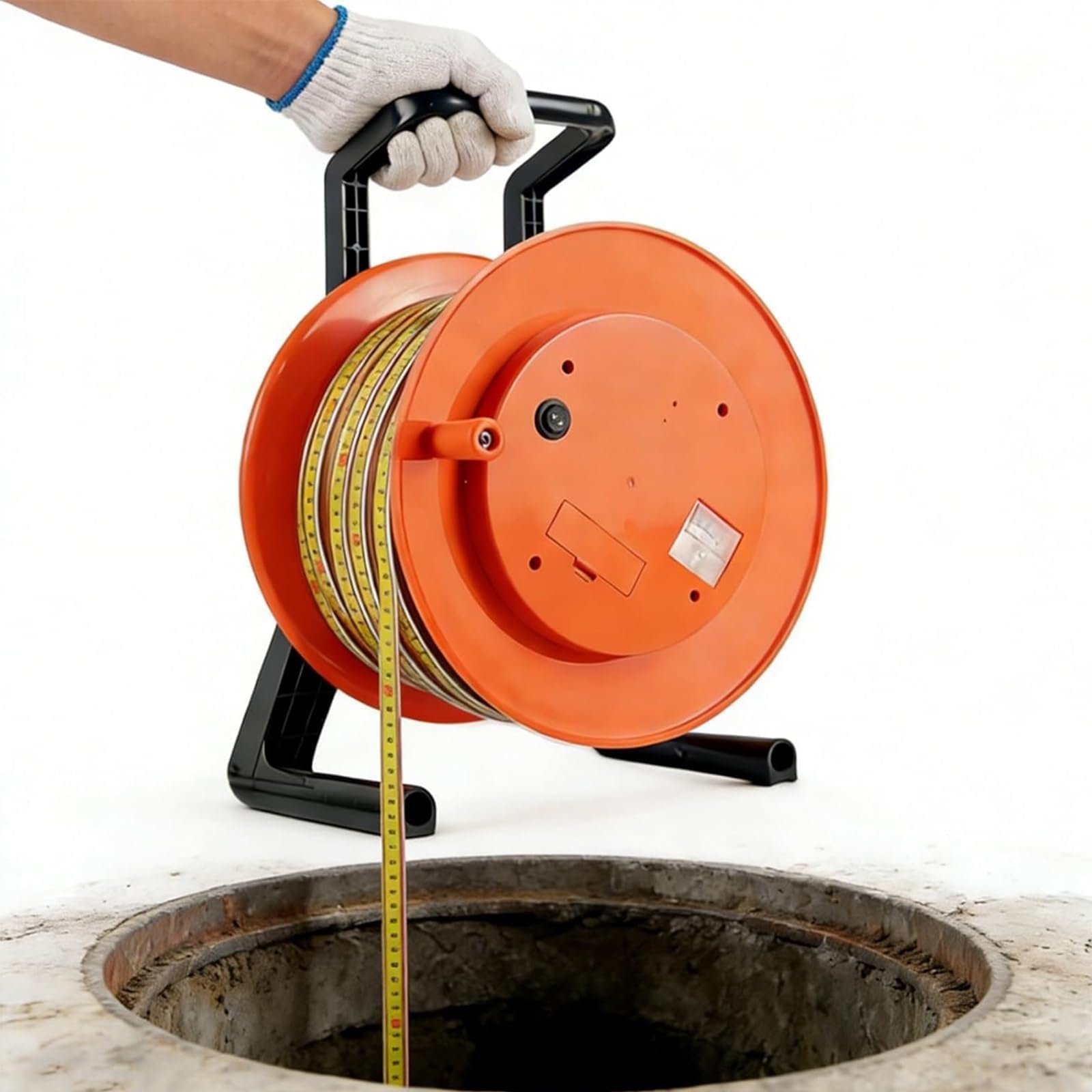 Medidor de profundidad de agua con sonda fija, medición portátil de nivel de pozo profundo, regla de acero de 10 a 300 m para un nivel preciso de agua subterránea en pozos, depósitos, tuberías
