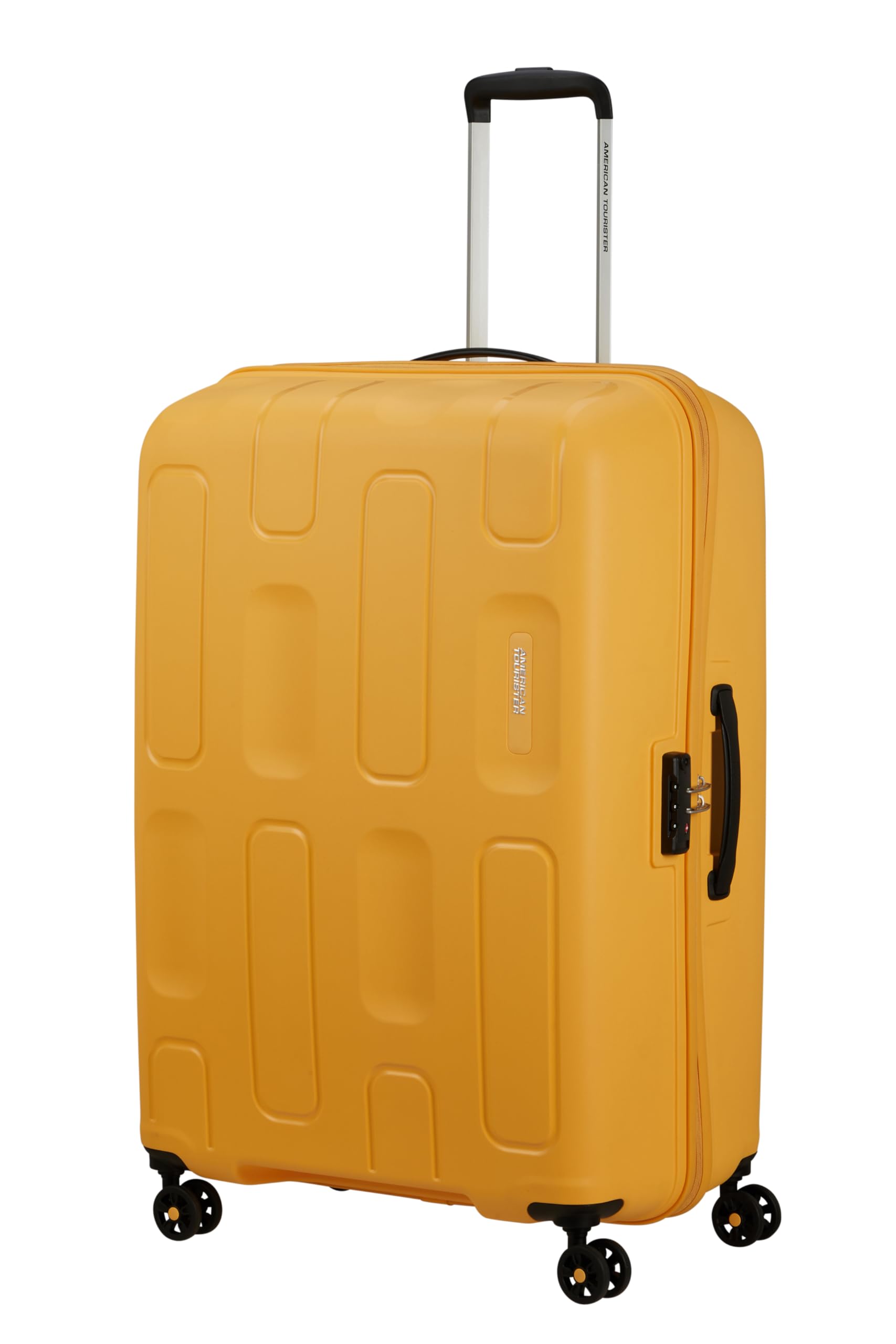 American Tourister Ellipso - Valigia Rigida Grande 79 cm, Valigia Leggera con 4 Ruote, Lucchetto TSA, Bagaglio da Stiva 104L - 3.80 KG - Giallo (Banana Cream)