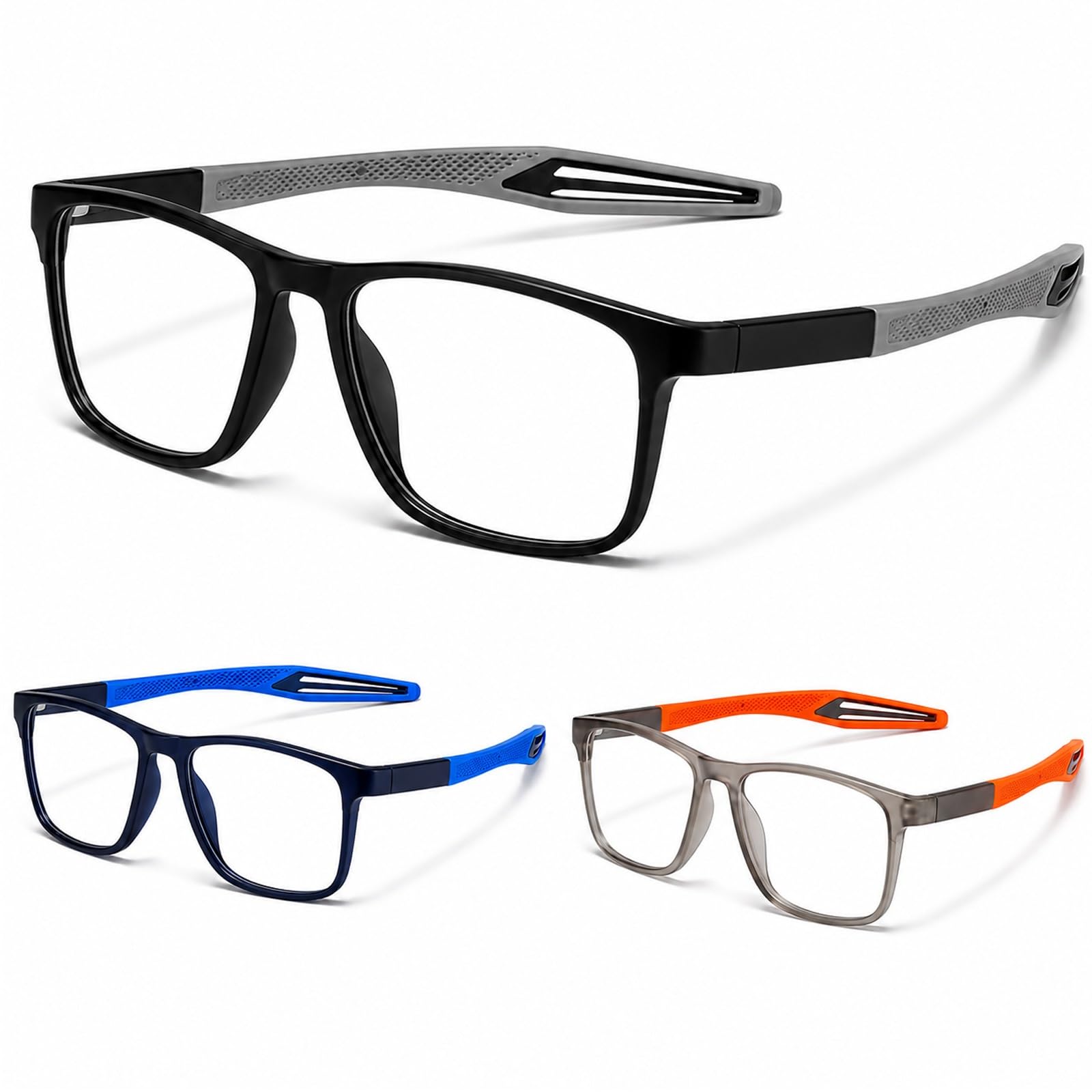 Generisch 3er-Pack Progressive Multifokus Lesebrille Damen Herren, Selbsttönende Sonnenlesebrille, Blaulichtfilter, Federscharnier TR90