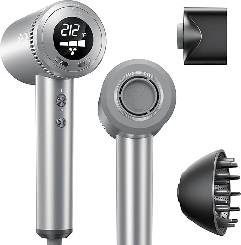 Secador de pelo con difusor, secador de pelo profesional de alta velocidad iónico con motor de 110,000 RPM para secado rápido, bajo ruido y ligero