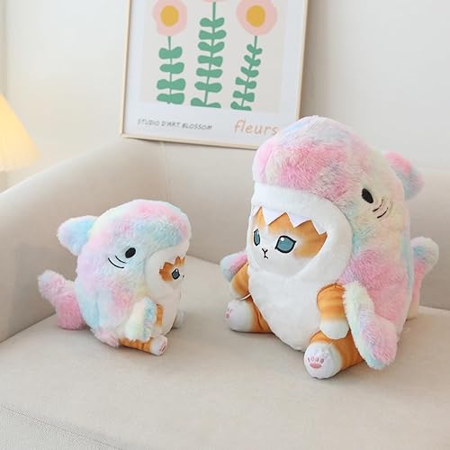 Miniatura 7 de Juguete de peluche de gato de tiburón, bonito muñeco de peluche de tiburón camarón frito, almohada de felpa Kawaii para cumpleaños de niños y niñas